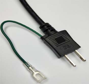 HSC-307 Japan PSE Approved 2 Pin Straight Plug With Drain Wire